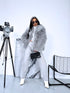"GREY SMOG" artificial fur coat